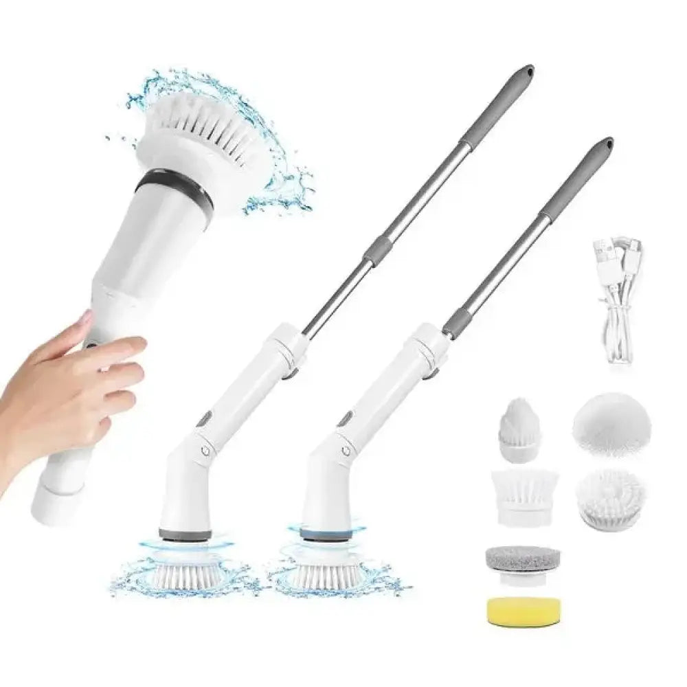 Cordless Electric Spin Scrubber with 6 Replaceable Heads