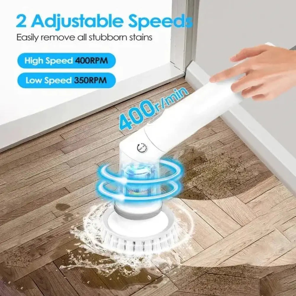 Cordless Electric Spin Scrubber with 6 Replaceable Heads