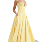 Elegant Black Strapless Flared Midi Dress