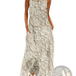 Elegant Floral Lace Appliqué Sleeveless Maxi Dress