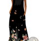 Elegant Floral Lace Appliqué Sleeveless Maxi Dress