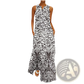 Elegant Floral Lace Appliqué Sleeveless Maxi Dress