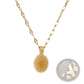 Elegant Gold Sunburst Durian Pendant Necklace