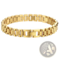 Elegant Gold Titanium Link Bracelet with Pearl Accents