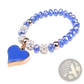 Elegant Heart Charm Beaded Elastic Bracelet Set
