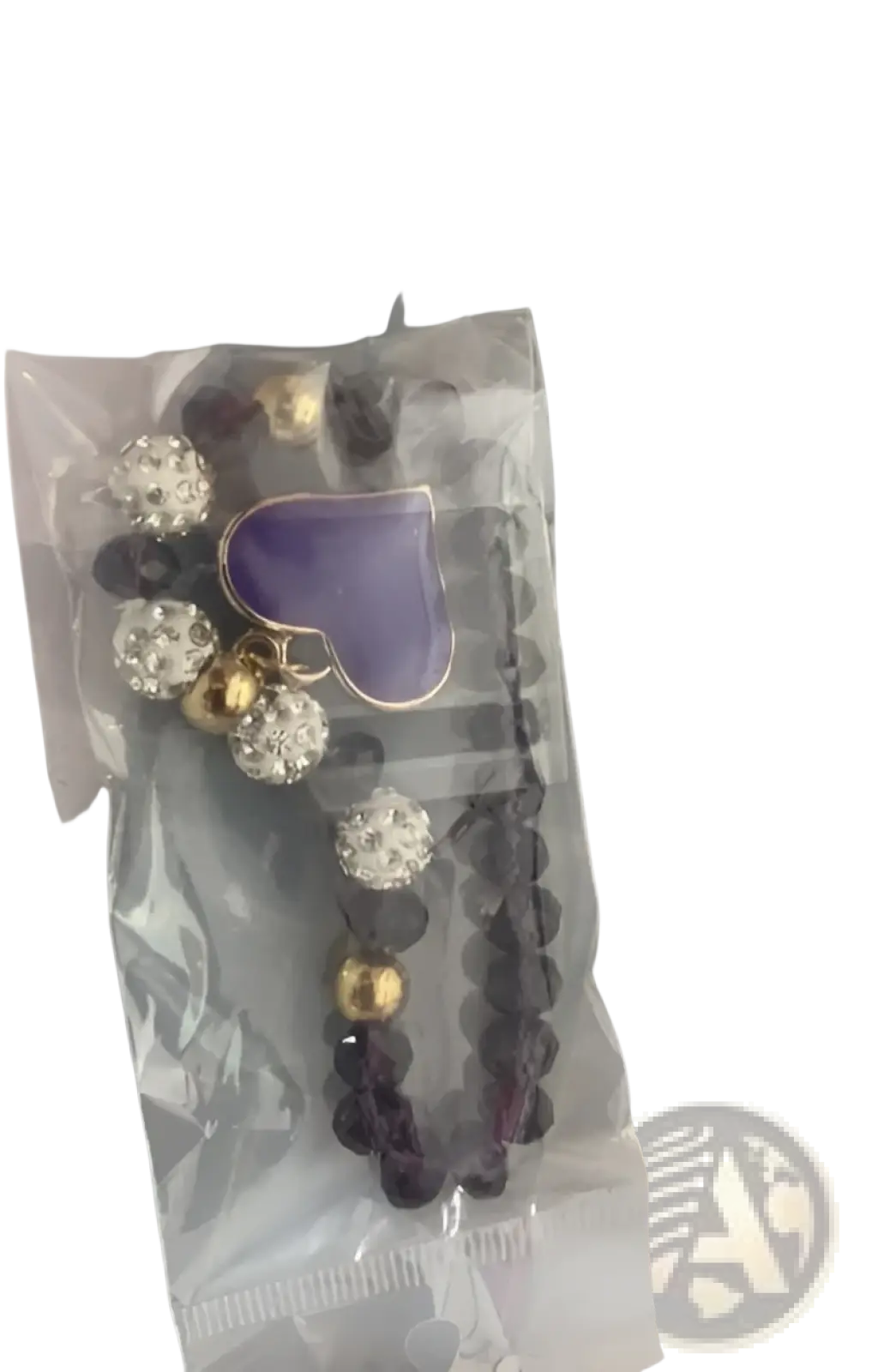 Elegant Heart Charm Beaded Elastic Bracelet Set