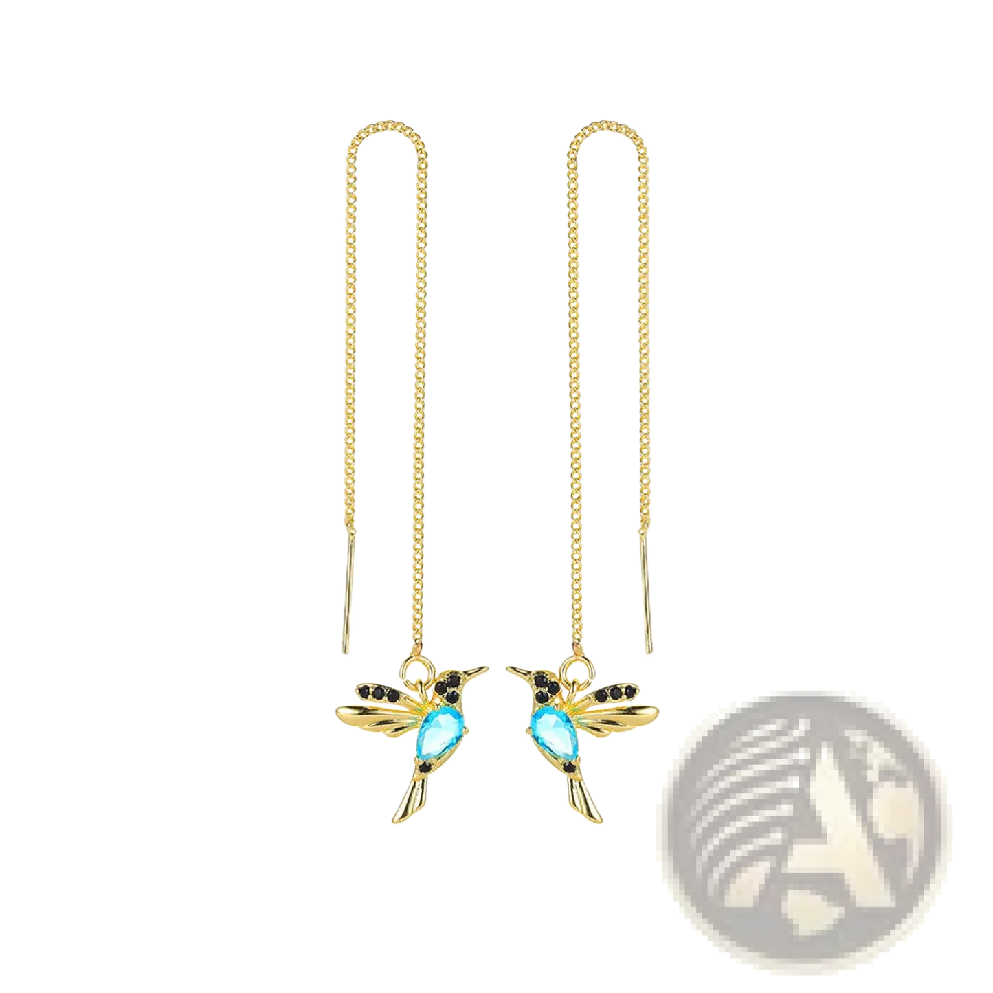 Elegant Hummingbird Crystal Tassel Drop Earrings for Women