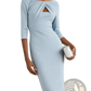 Elegant Knotted Neckline Slimming Midi Dress