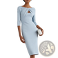 Elegant Knotted Neckline Slimming Midi Dress