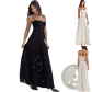 Elegant Lace Embroidery Spaghetti Strap Maxi Dress