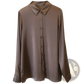 Elegant Long Sleeve Satin Button Down Silk Blouse