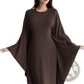 Elegant Long Sleeve Satin Maxi Dress with Ruffled Hem