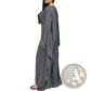 Elegant Long Sleeve Satin Maxi Dress with Ruffled Hem