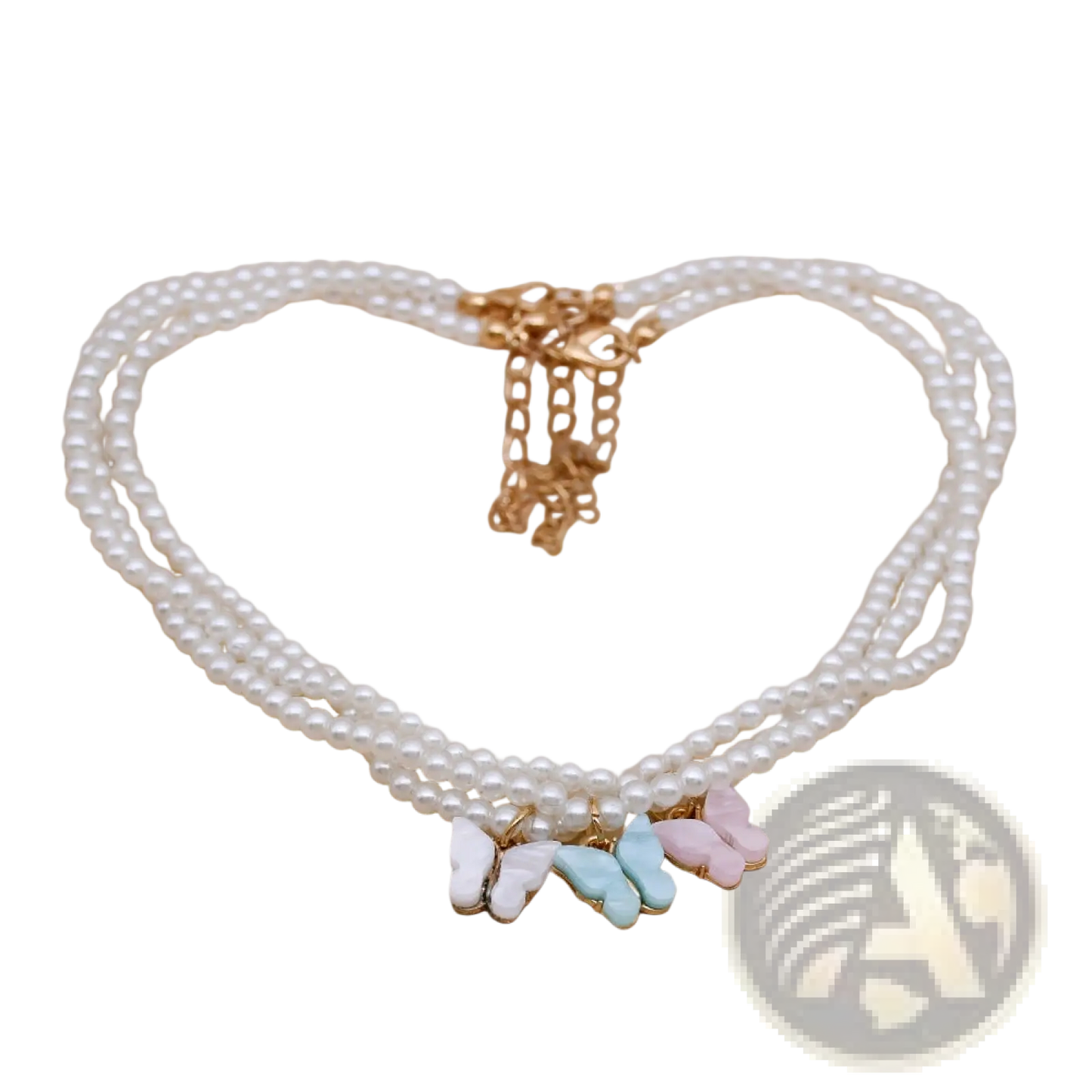 Elegant Pearl Butterfly Charm Choker Necklace