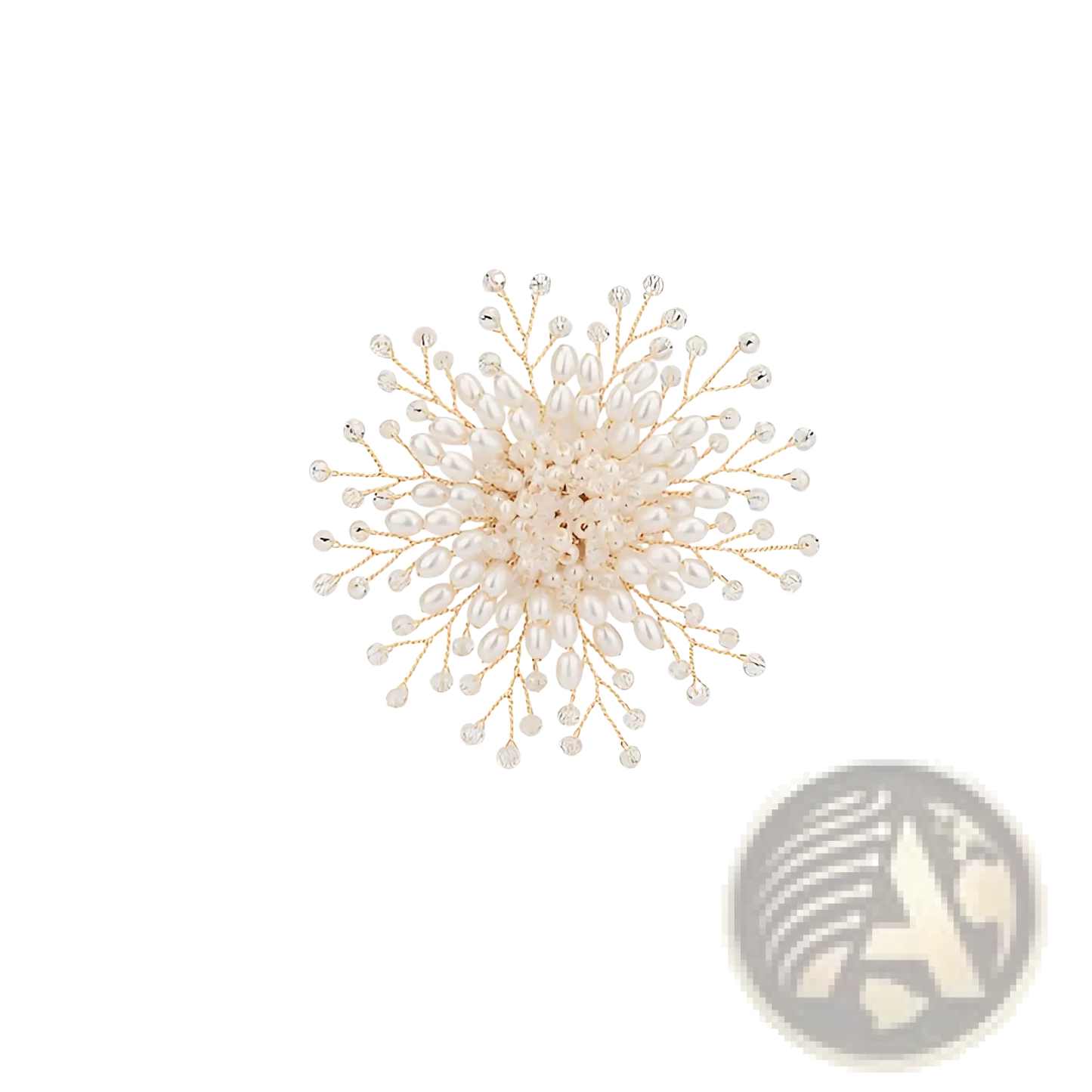 Elegant Pearl and Crystal Floral Brooch Accessory