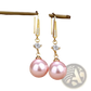 Elegant Pearl and Pave Diamond Drop Earrings