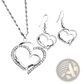 Elegant Rhinestone Heart Jewelry Set with Necklace and Earrings