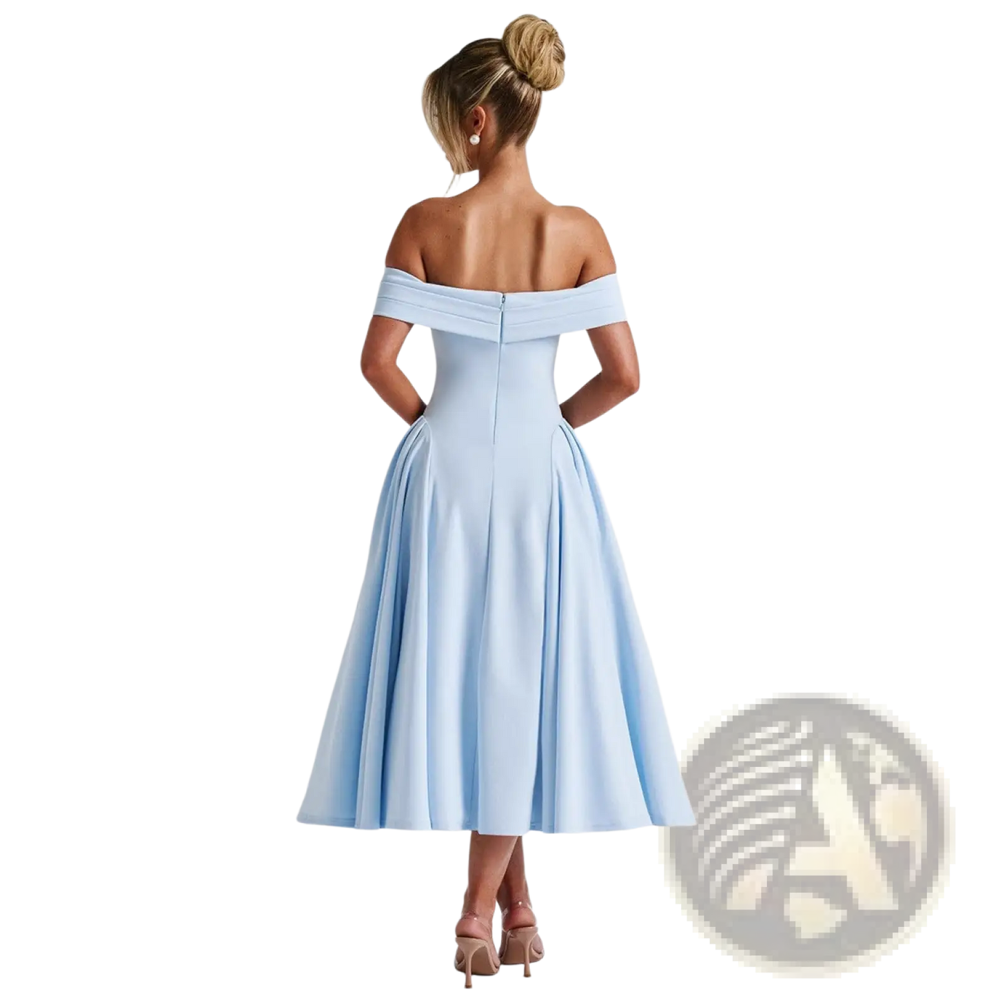 Elegant Off-the-shoulder High Waist Midi Dress