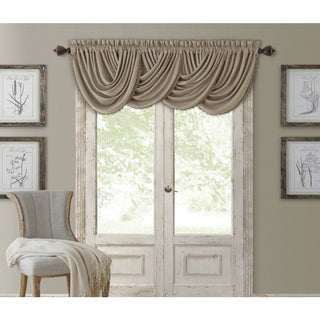 Elrene  All Seasons Polyester Blend Waterfall Valance-Taupe, 52"X95"
