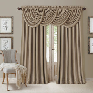 Elrene  All Seasons Polyester Blend Waterfall Valance-Taupe, 52"X95"