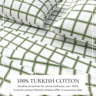 Turkish Cotton Flannel Sheet Set - Plaid & Stripe Collection