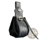 Embossed Celtic Knot Viking Leather Sling Bag with Skull Clasp