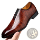 Embossed Stone Pattern Slip on Leather Loafers