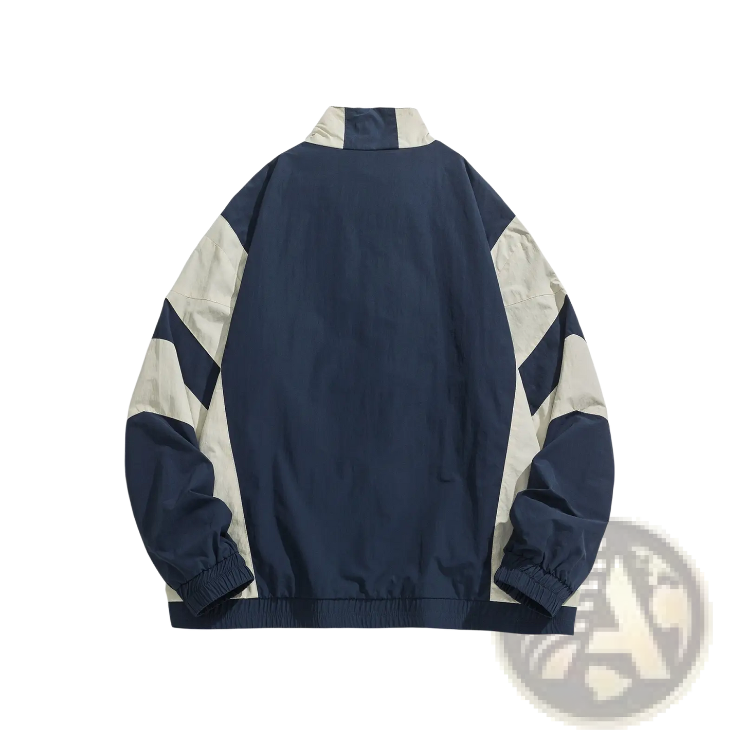 Embroidered Color Block Loose Windbreaker Jacket