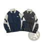 Embroidered Color Block Loose Windbreaker Jacket