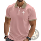 Embroidered Cross Contrast Trim Polo Shirt