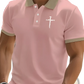 Embroidered Cross Contrast Trim Polo Shirt