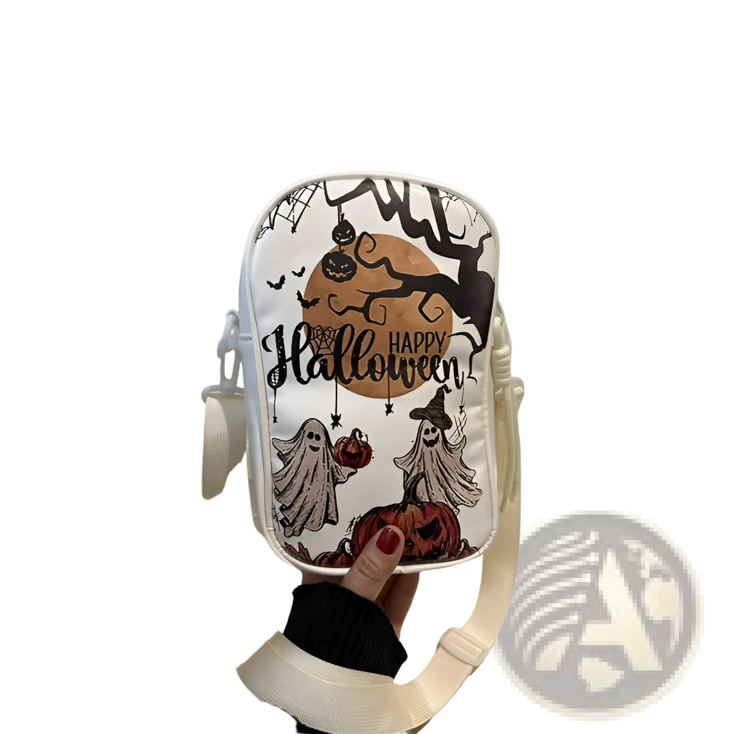Embroidered Halloween Floral and Pumpkin Crossbody Bags