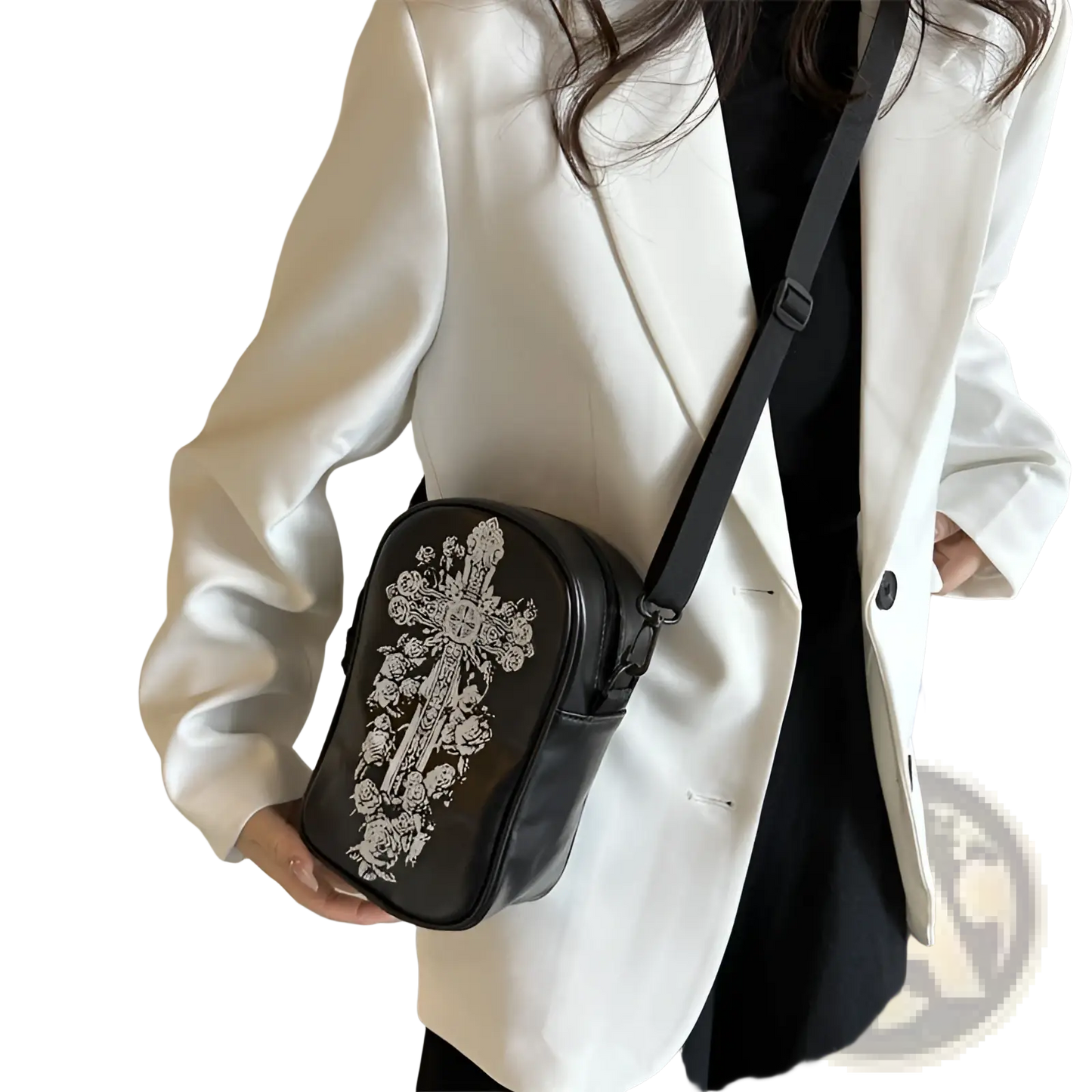 Embroidered Halloween Floral and Pumpkin Crossbody Bags