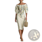 Embroidered off Shoulder Floral Puff Sleeve Dress