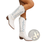 Embroidered Western Cowboy Boots Pointed Toe Chunky Heel