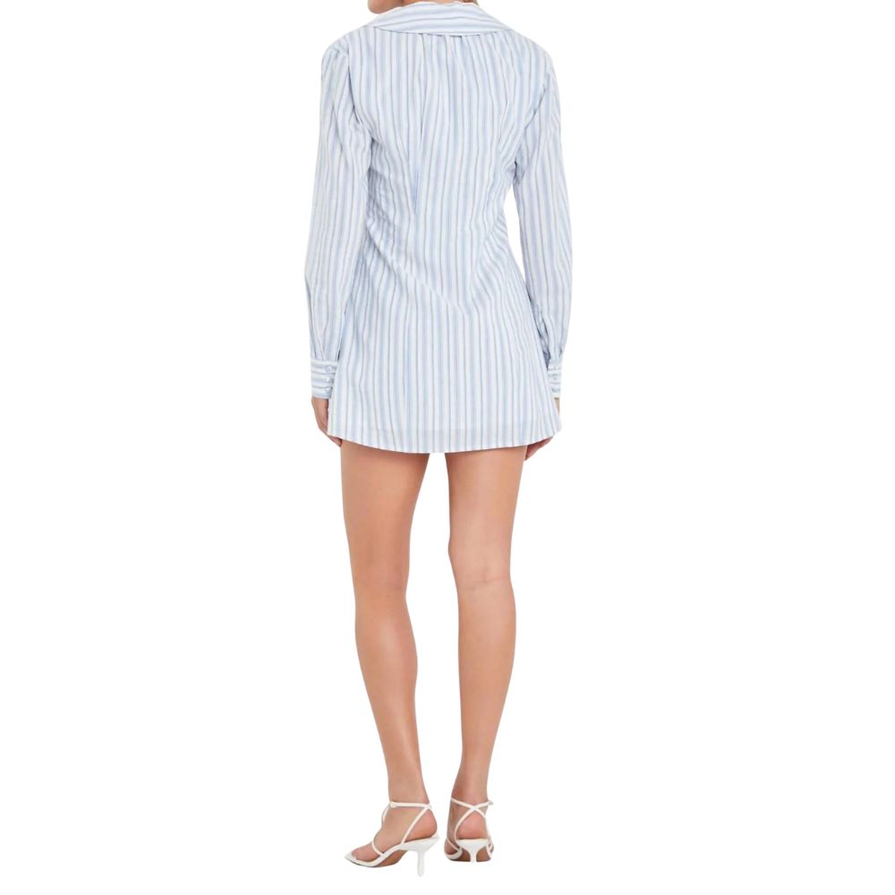 English Factory Mini Shirt Dress Blue/White