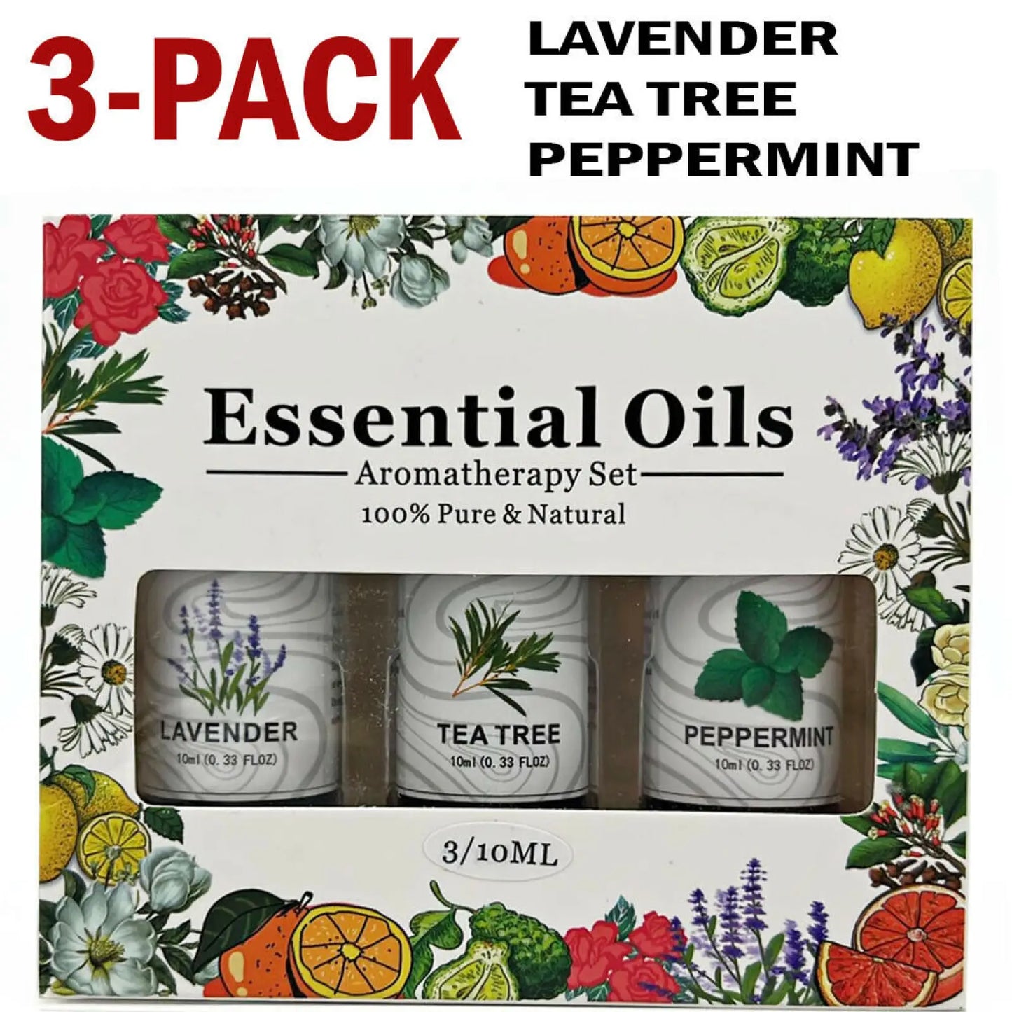Essential Oil Set Lavender Tea Tree Peppermint 3 Pack