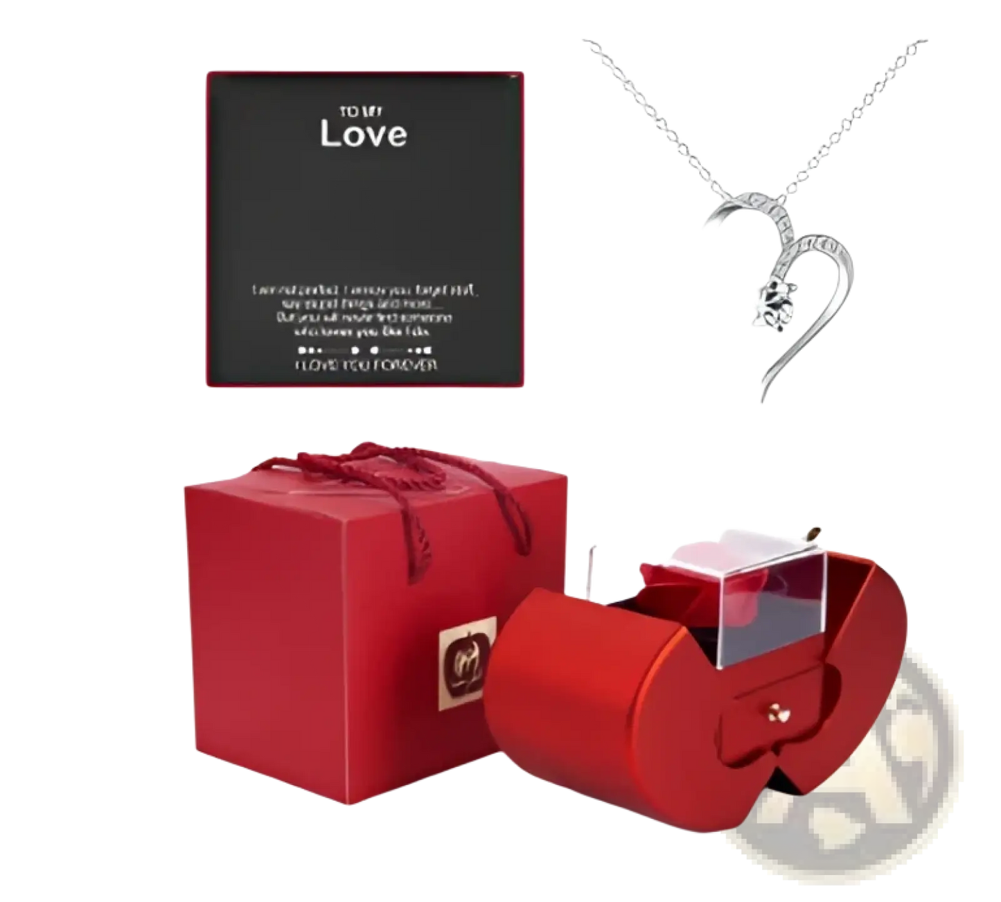 Eternal Rose Apple Jewelry Box with Hidden Necklace Drawer
