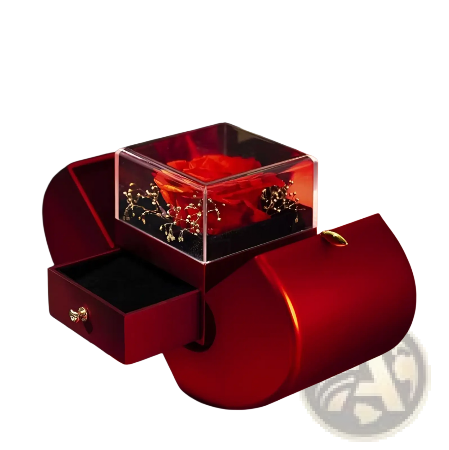 Eternal Rose Apple Jewelry Box with Hidden Necklace Drawer