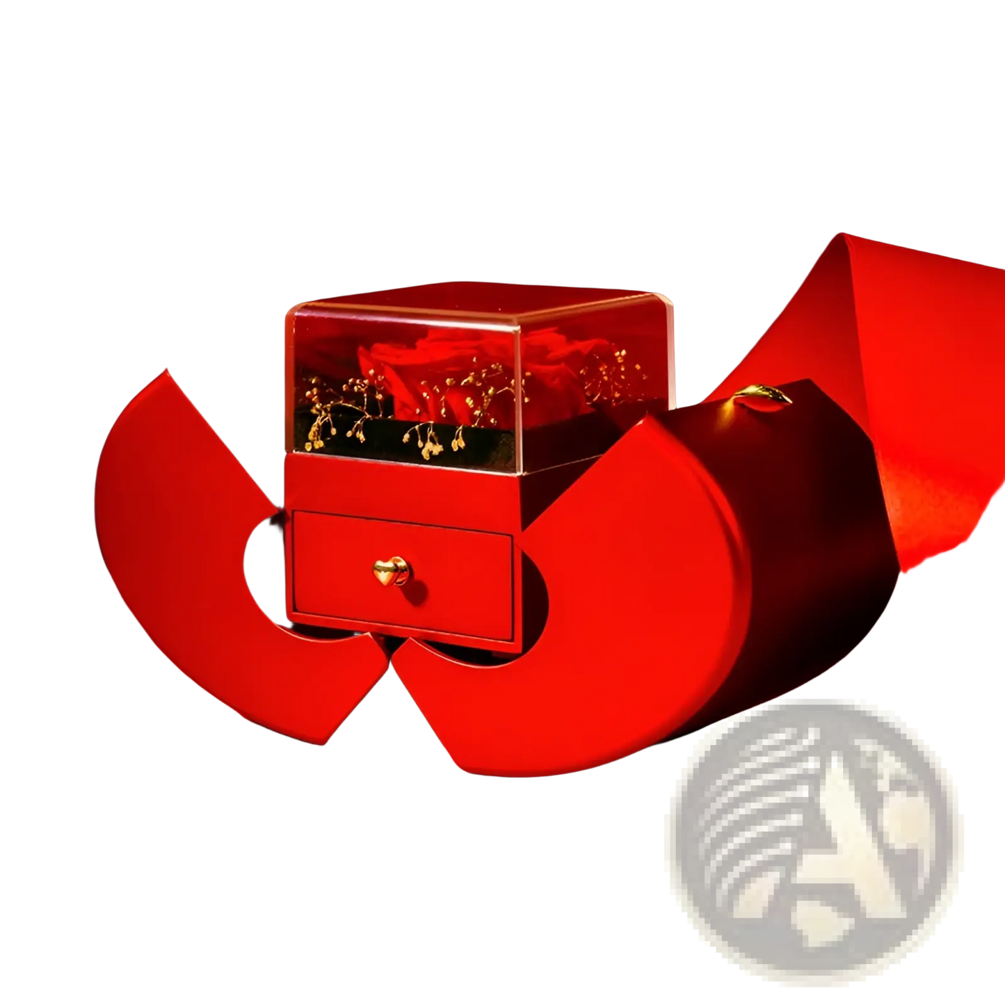 Eternal Rose Apple Jewelry Box with Hidden Necklace Drawer