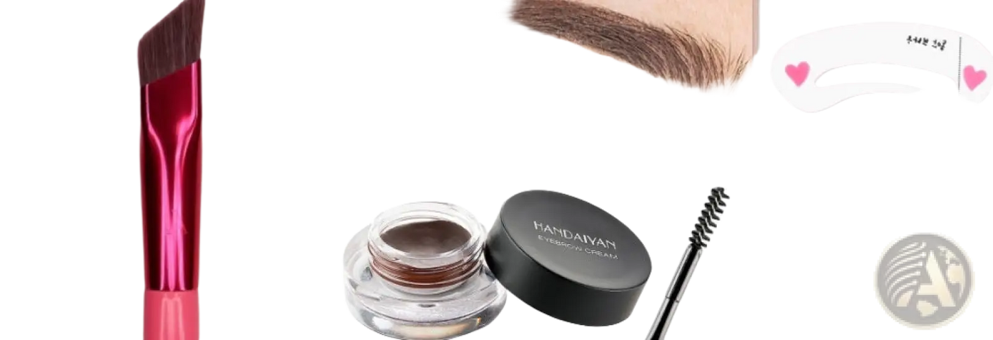 Eyebrow Brush and Gel Set with Pink Angled Applicator