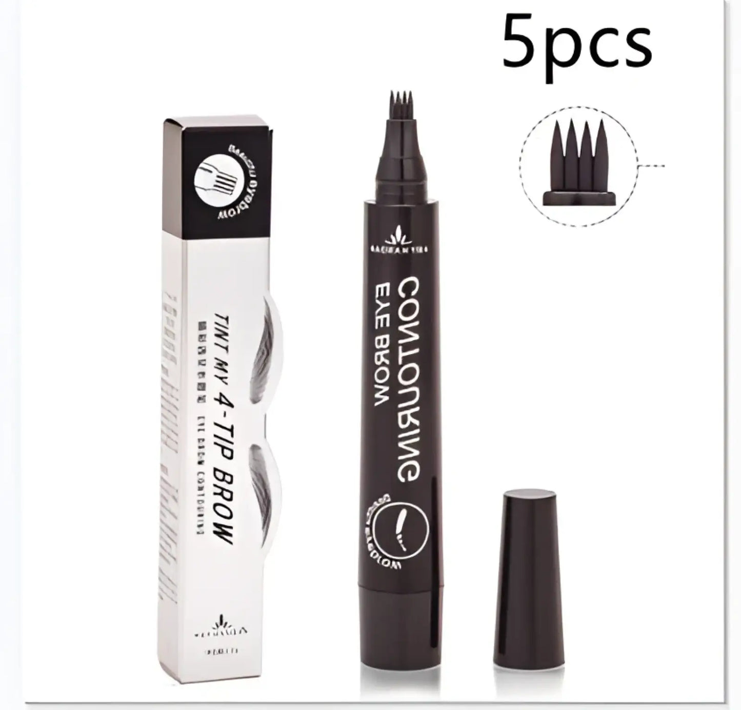 Eyebrow Pencil Waterproof Long Lasting 4 Claw Pen