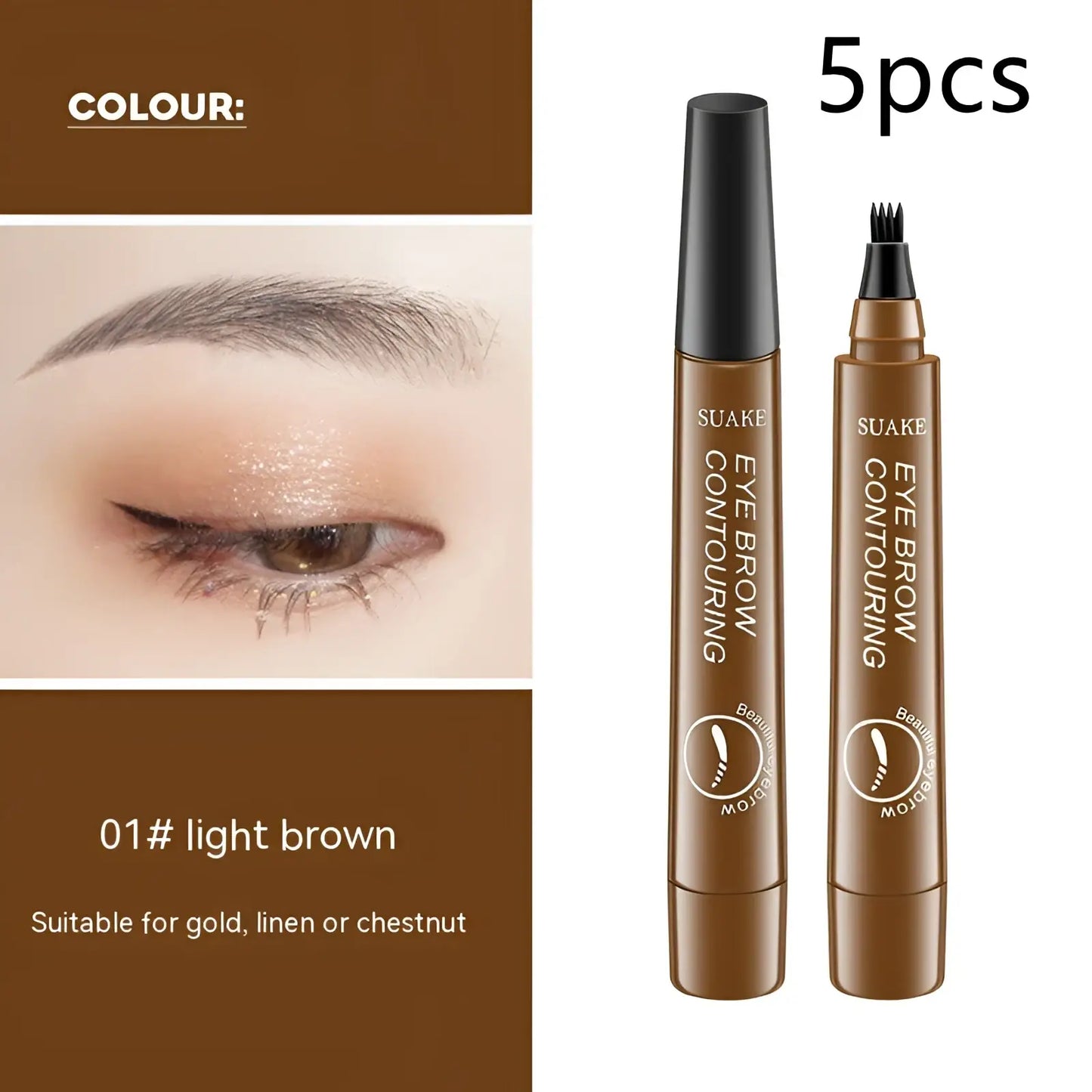 Eyebrow Pencil Waterproof Long Lasting 4 Claw Pen