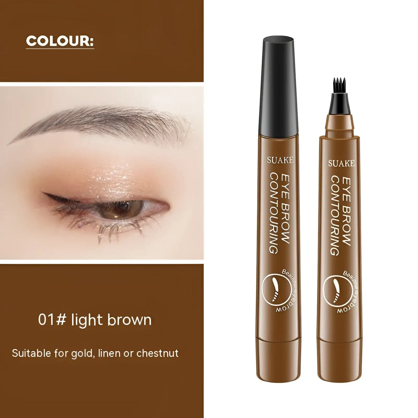 Eyebrow Pencil Waterproof Long Lasting 4 Claw Pen