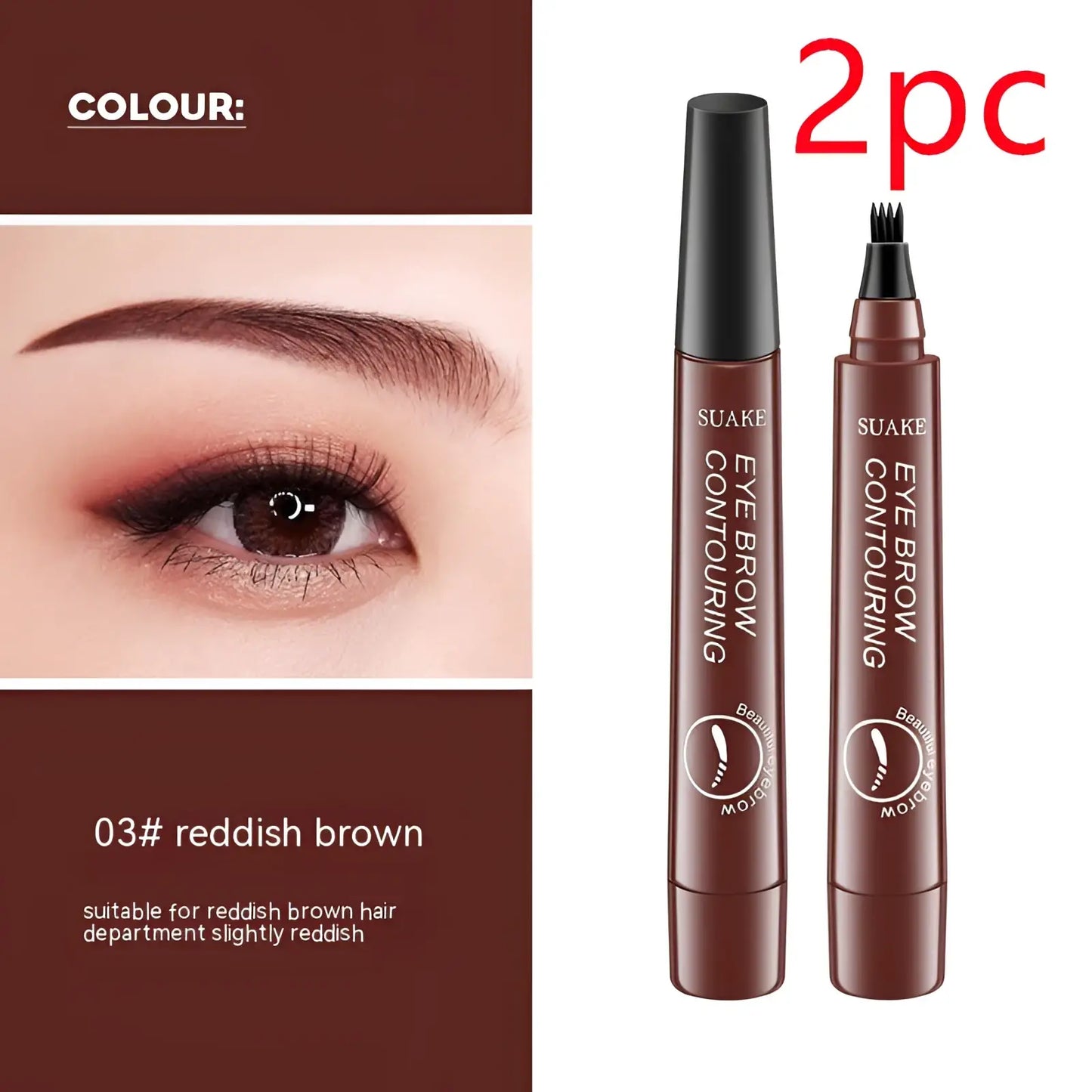 Eyebrow Pencil Waterproof Long Lasting 4 Claw Pen