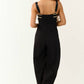 Entro - Contrast Square Neck Sleeveless Jumpsuit