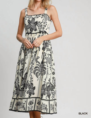 Umgee - Sale Abstract Print Midi Dress