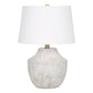 Modern Cream Concrete Table Lamp with Ivory Shade