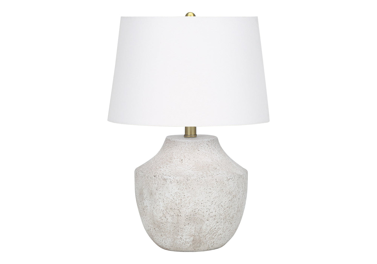 Modern Cream Concrete Table Lamp with Ivory Shade