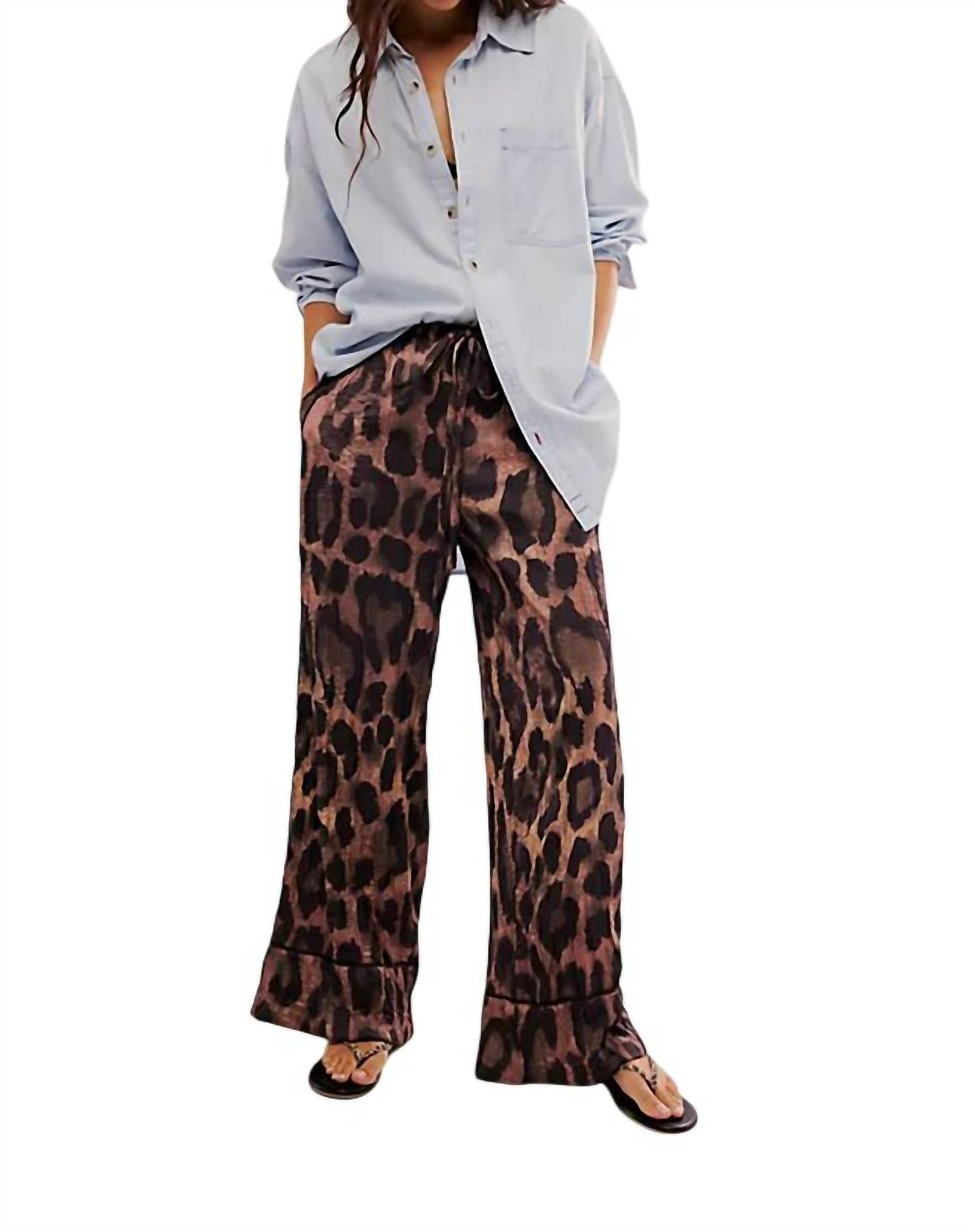 Free People - All Out Satin Leopard Pants